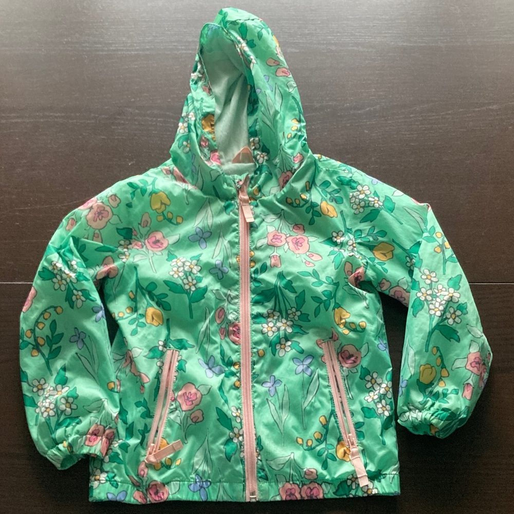 Cat & Jack Green Floral Kids Jacket